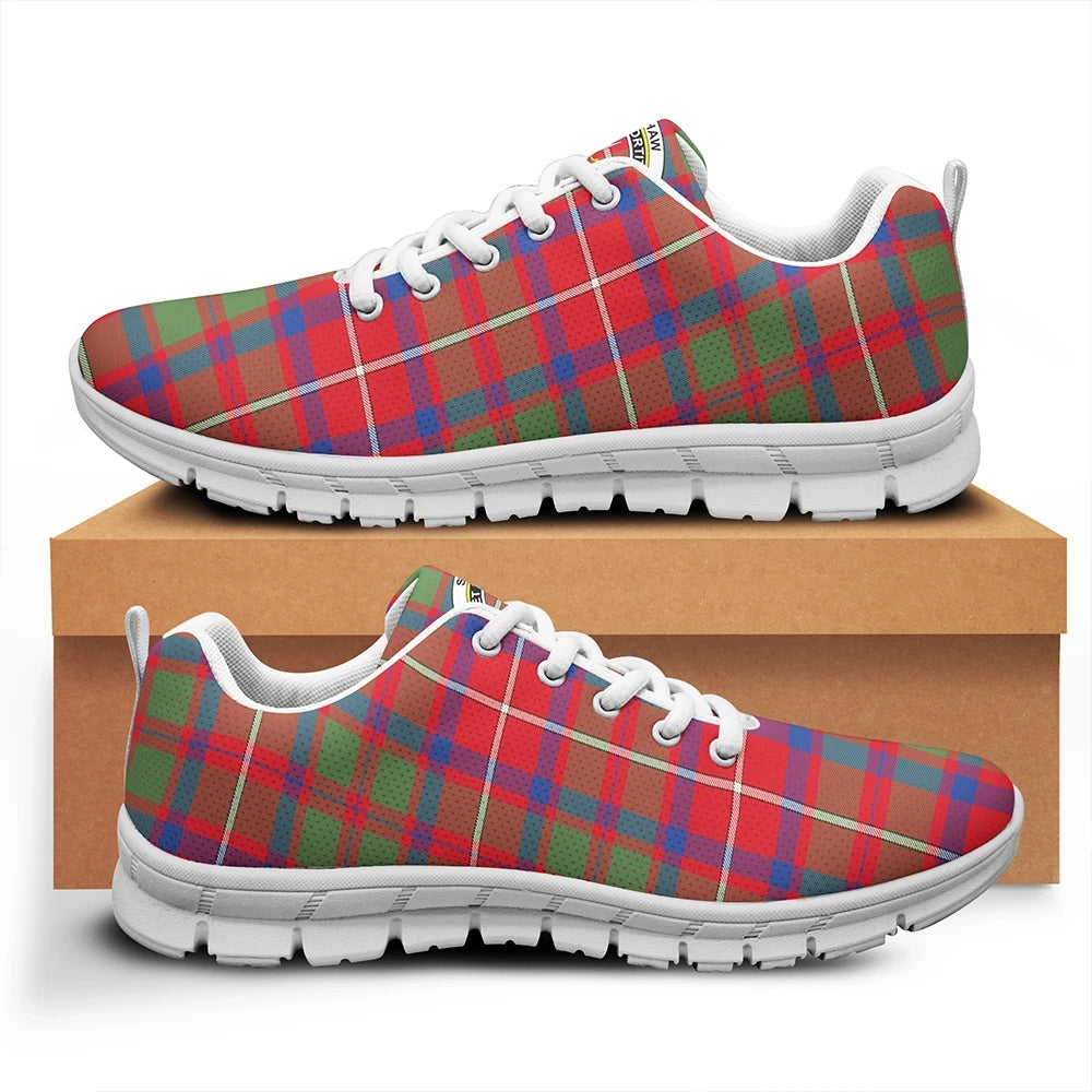 Shaw Red Modern Tartan Crest Sneakers