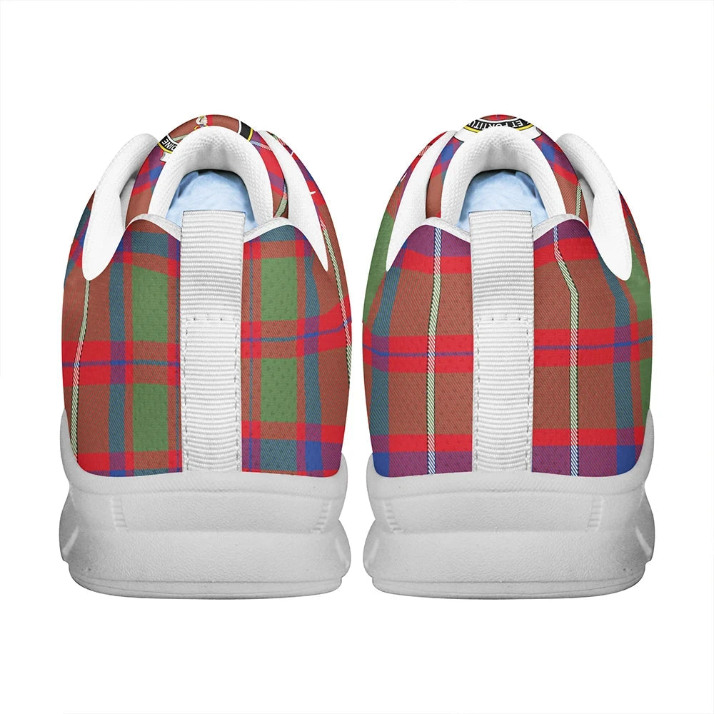 Shaw Red Modern Tartan Crest Sneakers