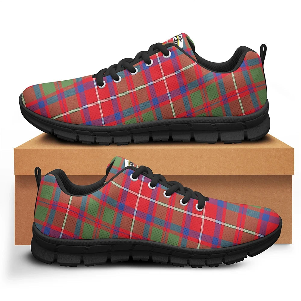 Shaw Red Modern Tartan Crest Sneakers