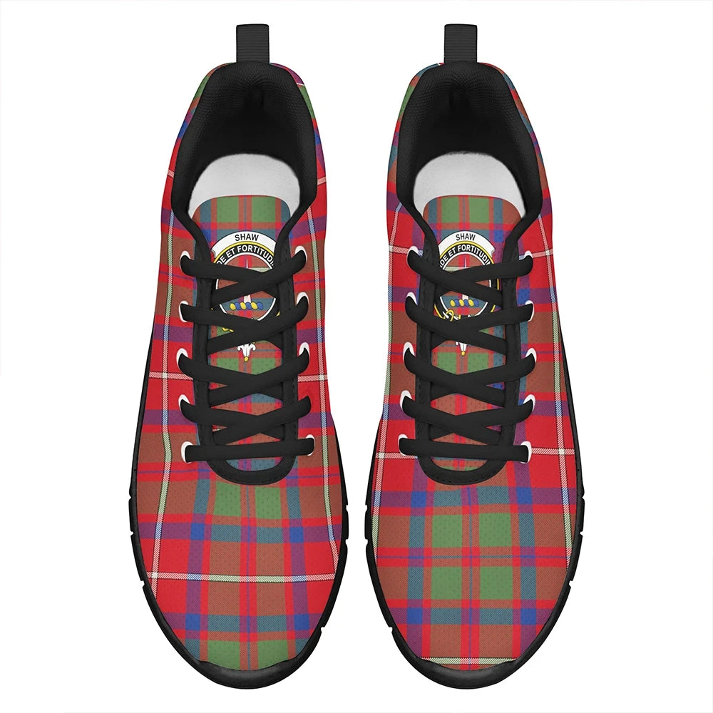 Shaw Red Modern Tartan Crest Sneakers