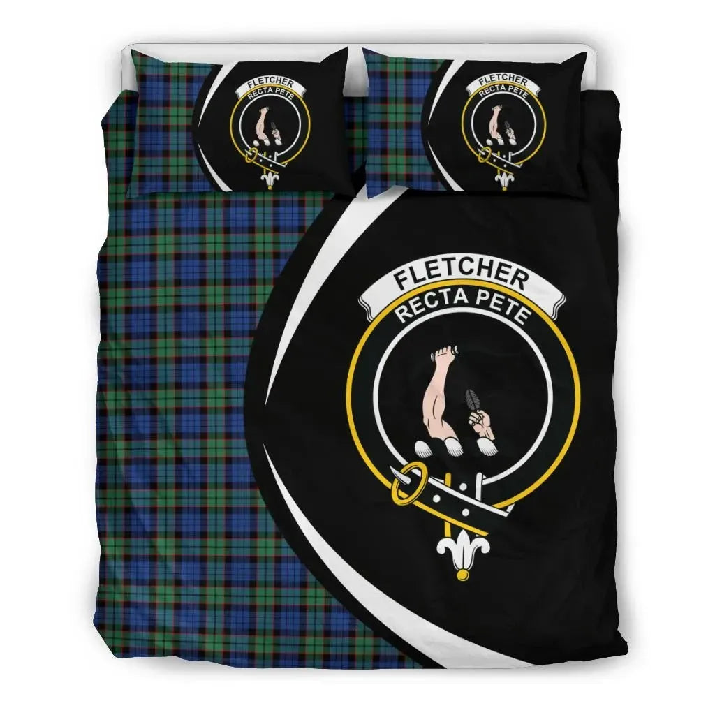 Fletcher Ancient Clan Bedding Set, Scottish Tartan Fletcher Ancient Clan Bedding Set Circle Style