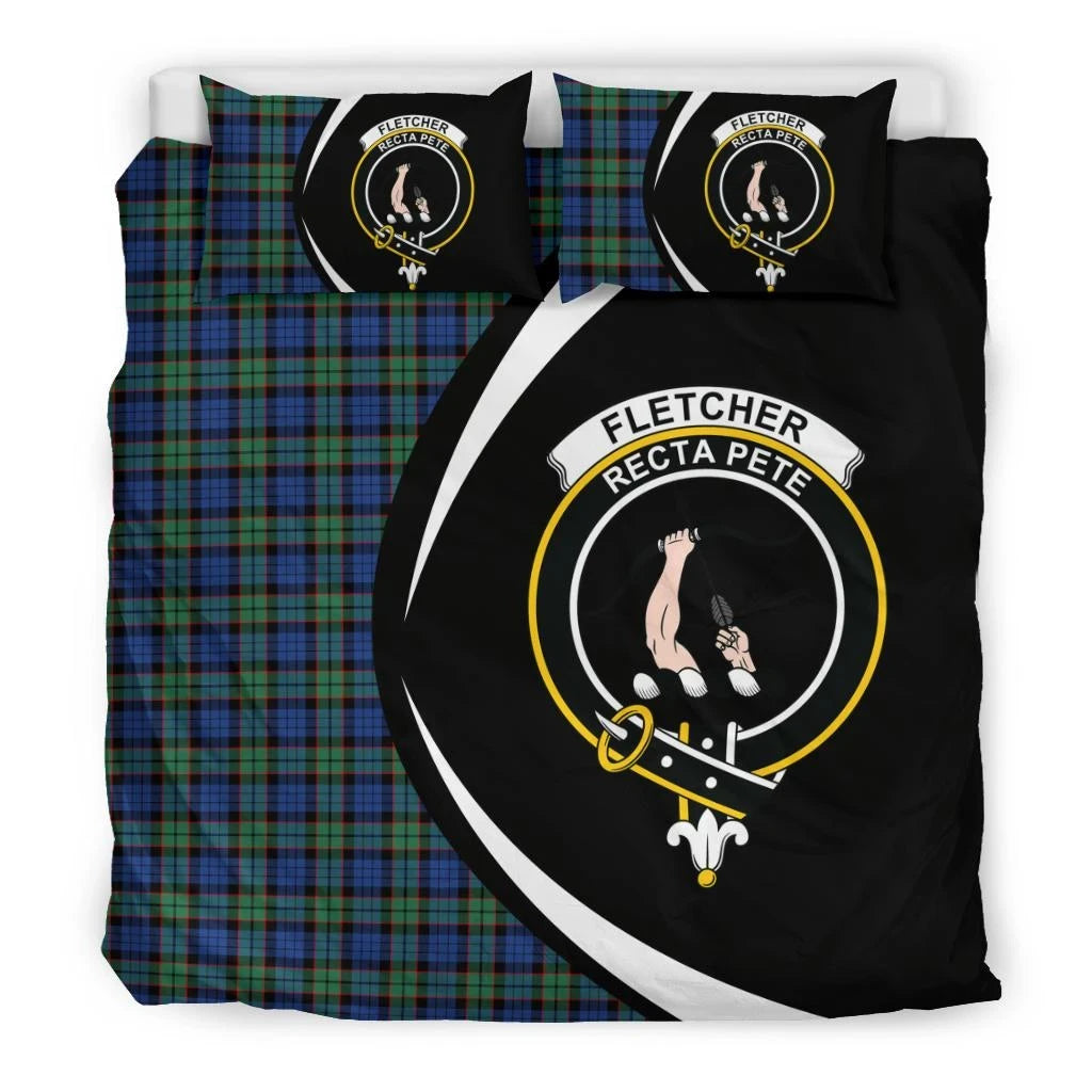 Fletcher Ancient Clan Bedding Set, Scottish Tartan Fletcher Ancient Clan Bedding Set Circle Style