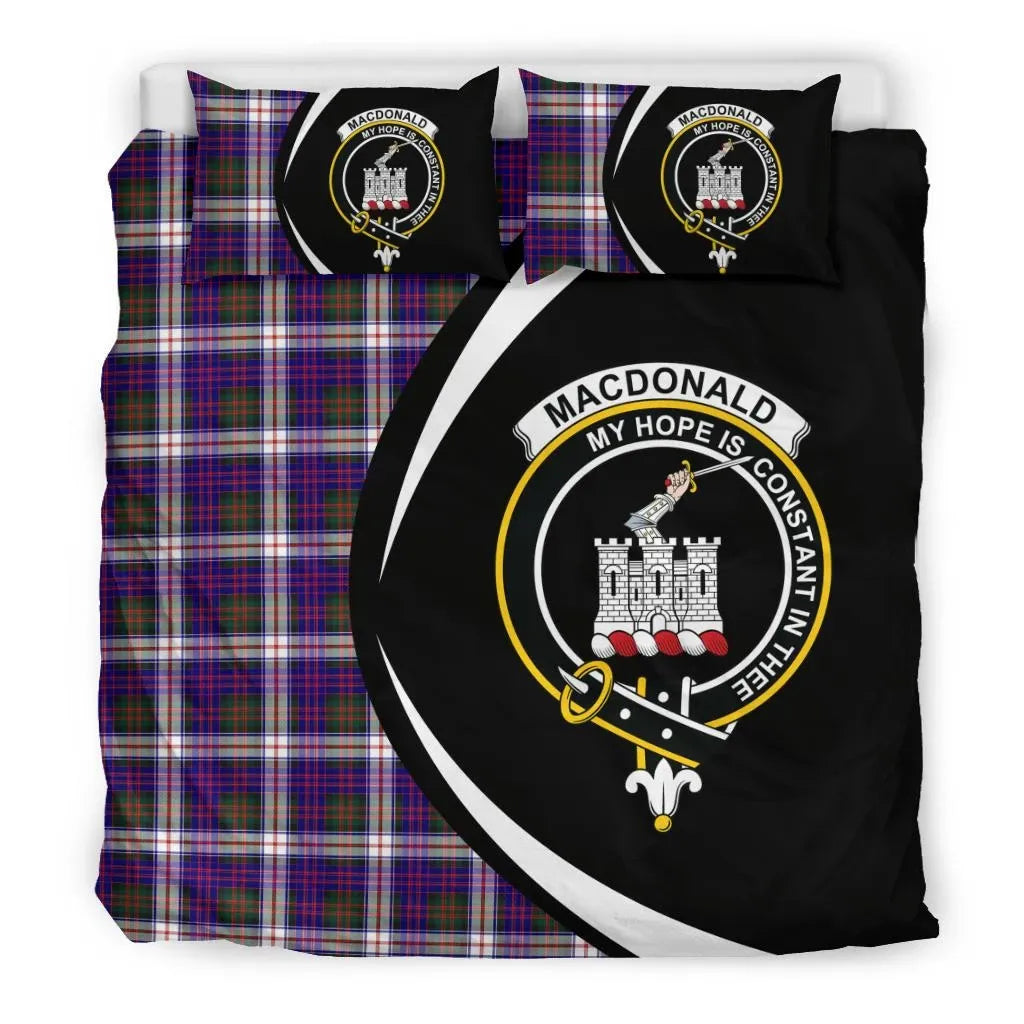 Macdonald Dress Modern Clan Bedding Set, Scottish Tartan Macdonald Dress Modern Clan Bedding Set Circle Style