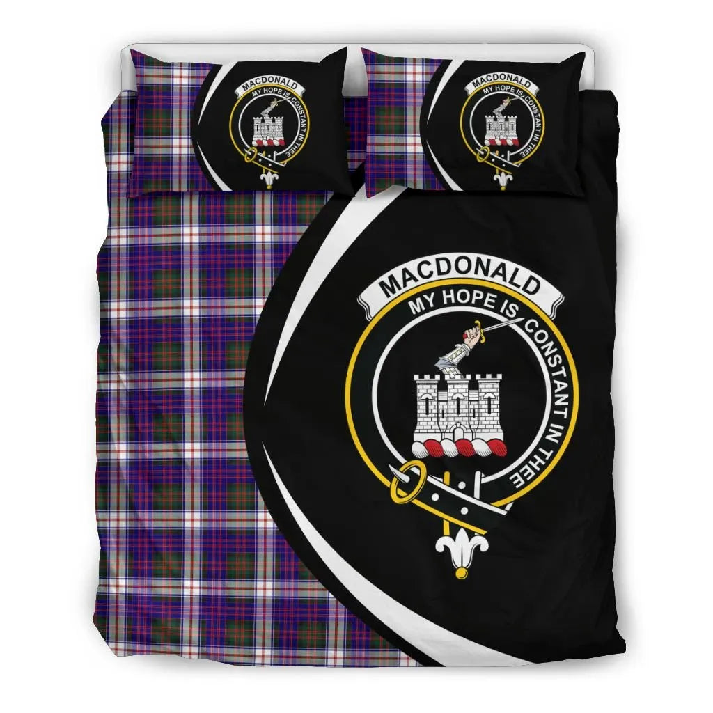 Macdonald Dress Modern Clan Bedding Set, Scottish Tartan Macdonald Dress Modern Clan Bedding Set Circle Style