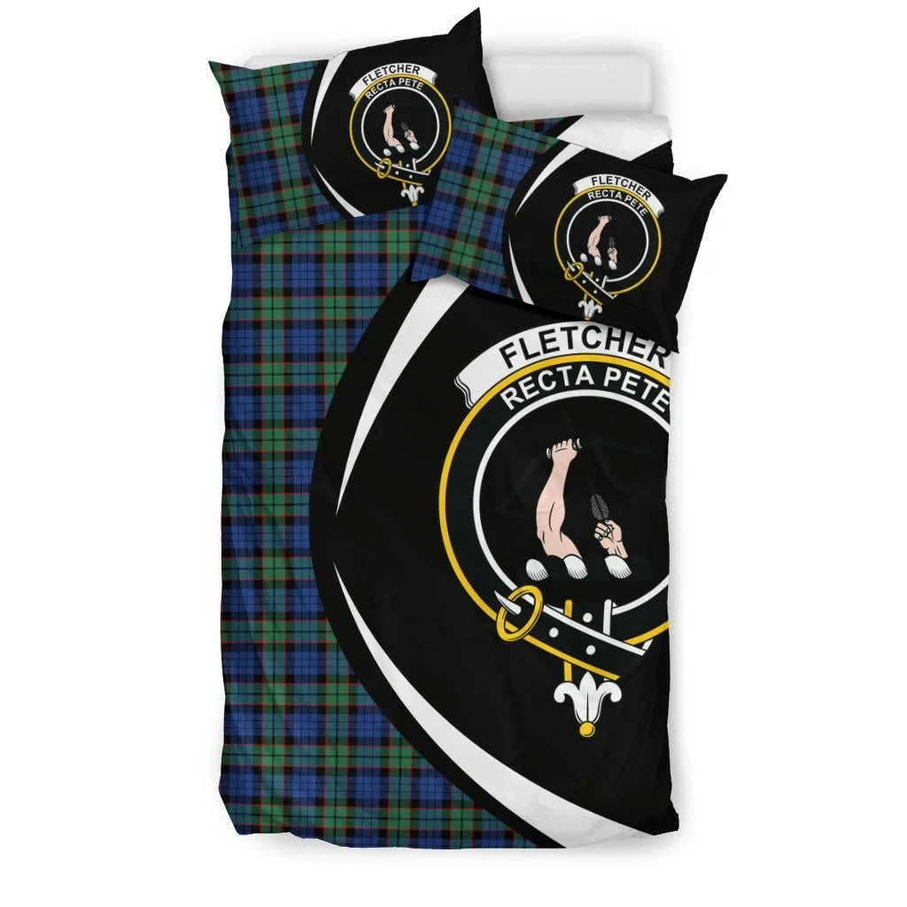 Fletcher Ancient Clan Bedding Set, Scottish Tartan Fletcher Ancient Clan Bedding Set Circle Style