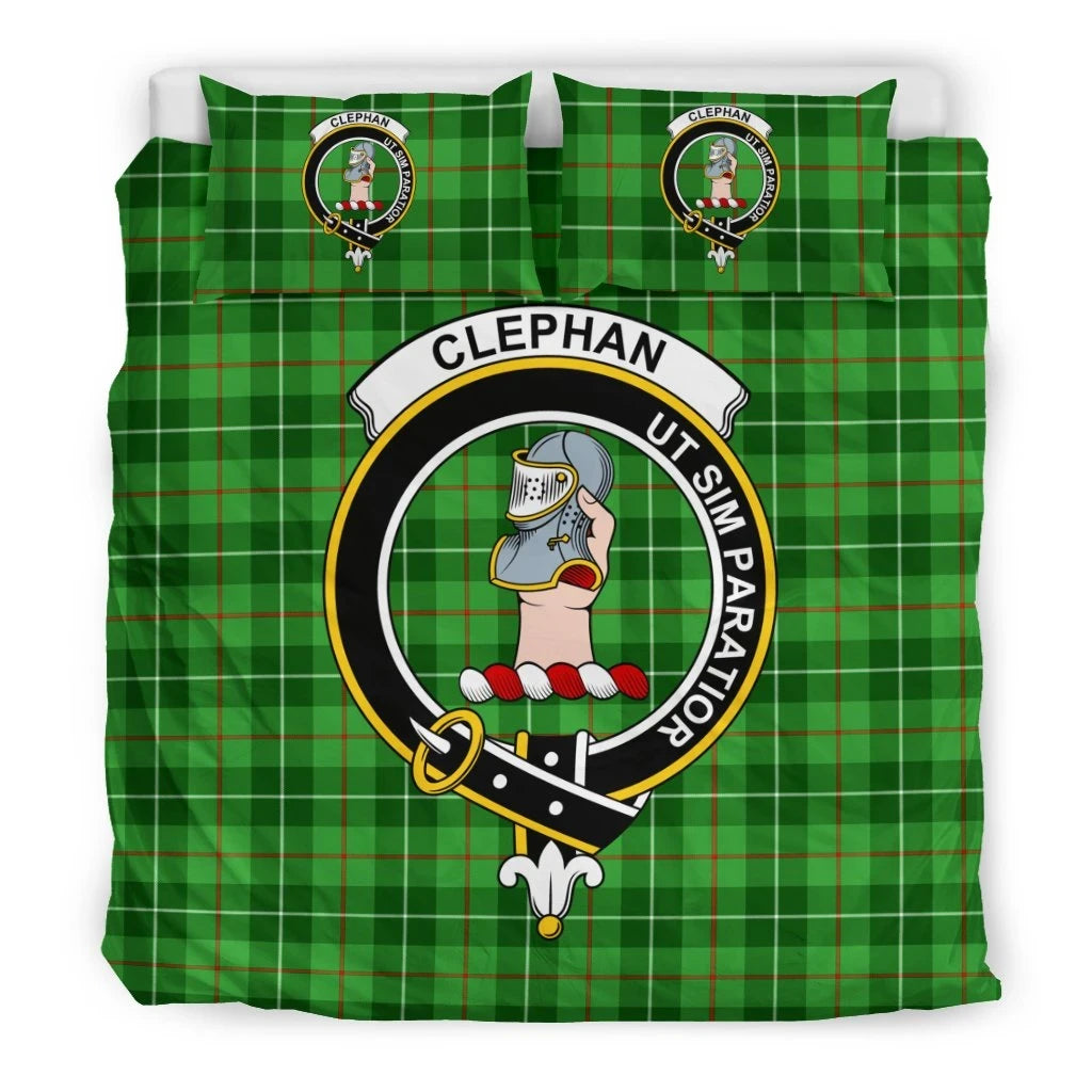 Clephan (or Clephane) Clan Bedding Set, Scottish Tartan Clephan (or Clephane) Clan Bedding Set Crest Style