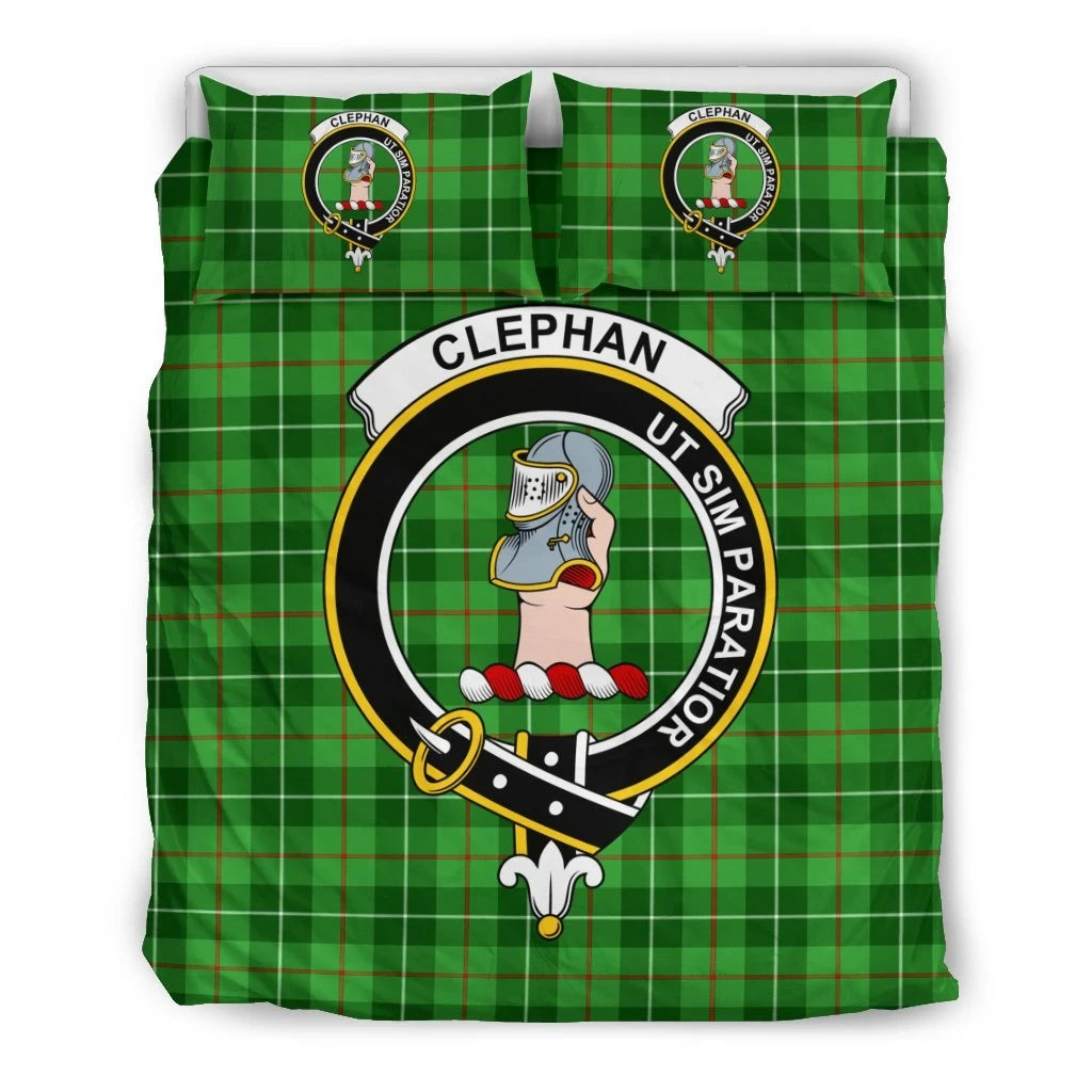 Clephan (or Clephane) Clan Bedding Set, Scottish Tartan Clephan (or Clephane) Clan Bedding Set Crest Style