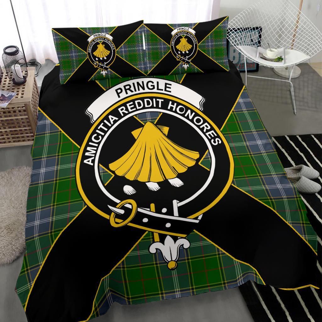 Pringle Clan Bedding Set, Scottish Tartan Pringle Clan Bedding Set Luxury Style