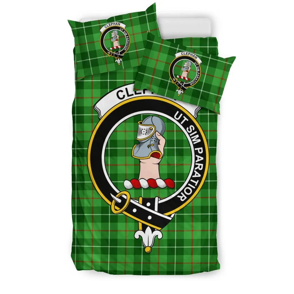 Clephan (or Clephane) Clan Bedding Set, Scottish Tartan Clephan (or Clephane) Clan Bedding Set Crest Style