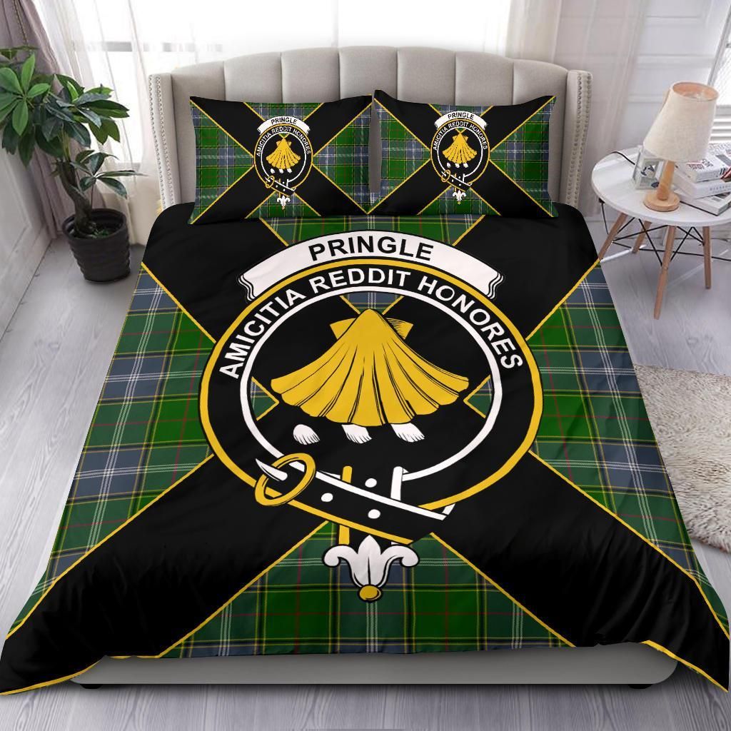 Pringle Clan Bedding Set, Scottish Tartan Pringle Clan Bedding Set Luxury Style
