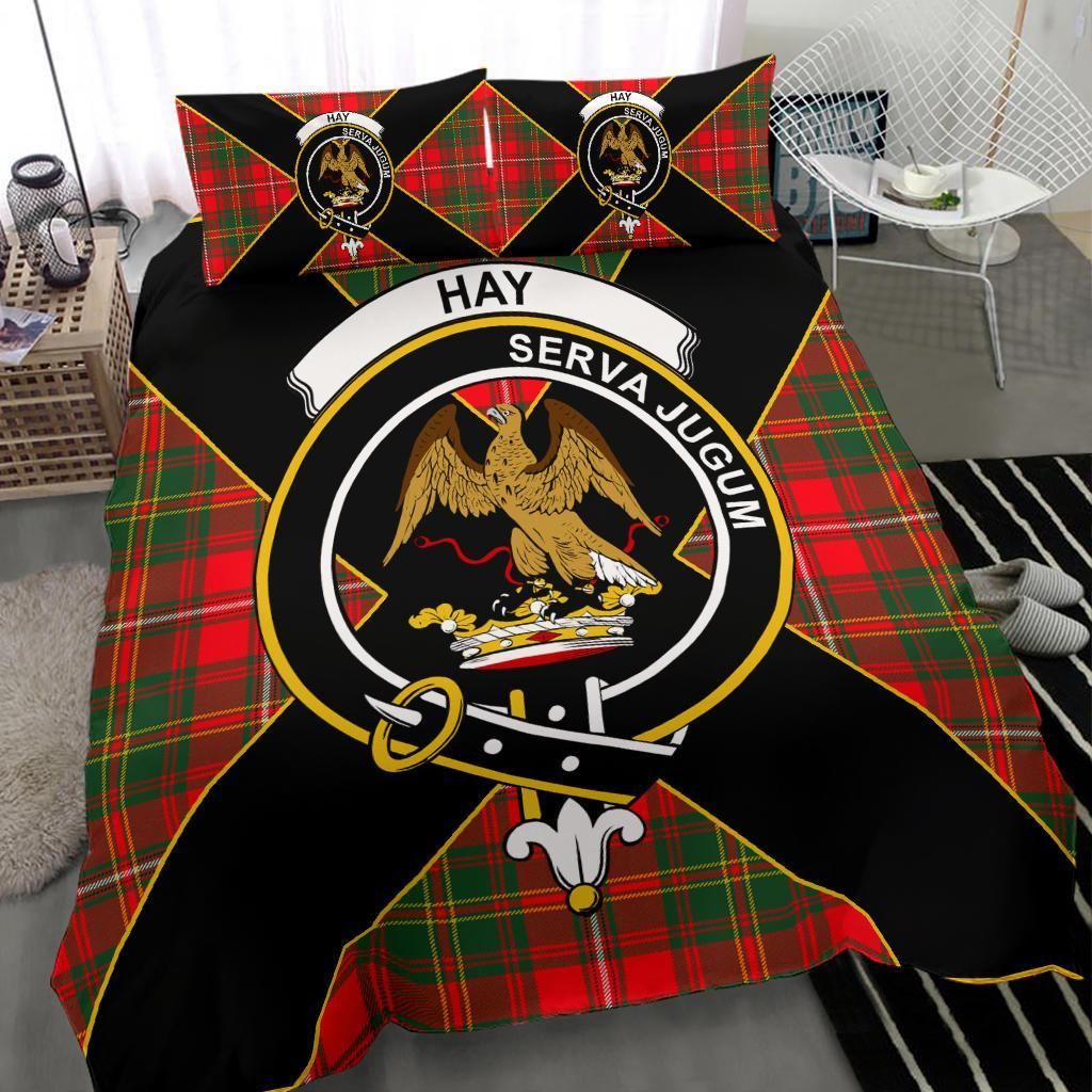 Hay Clan Bedding Set, Scottish Tartan Hay Clan Bedding Set Luxury Style