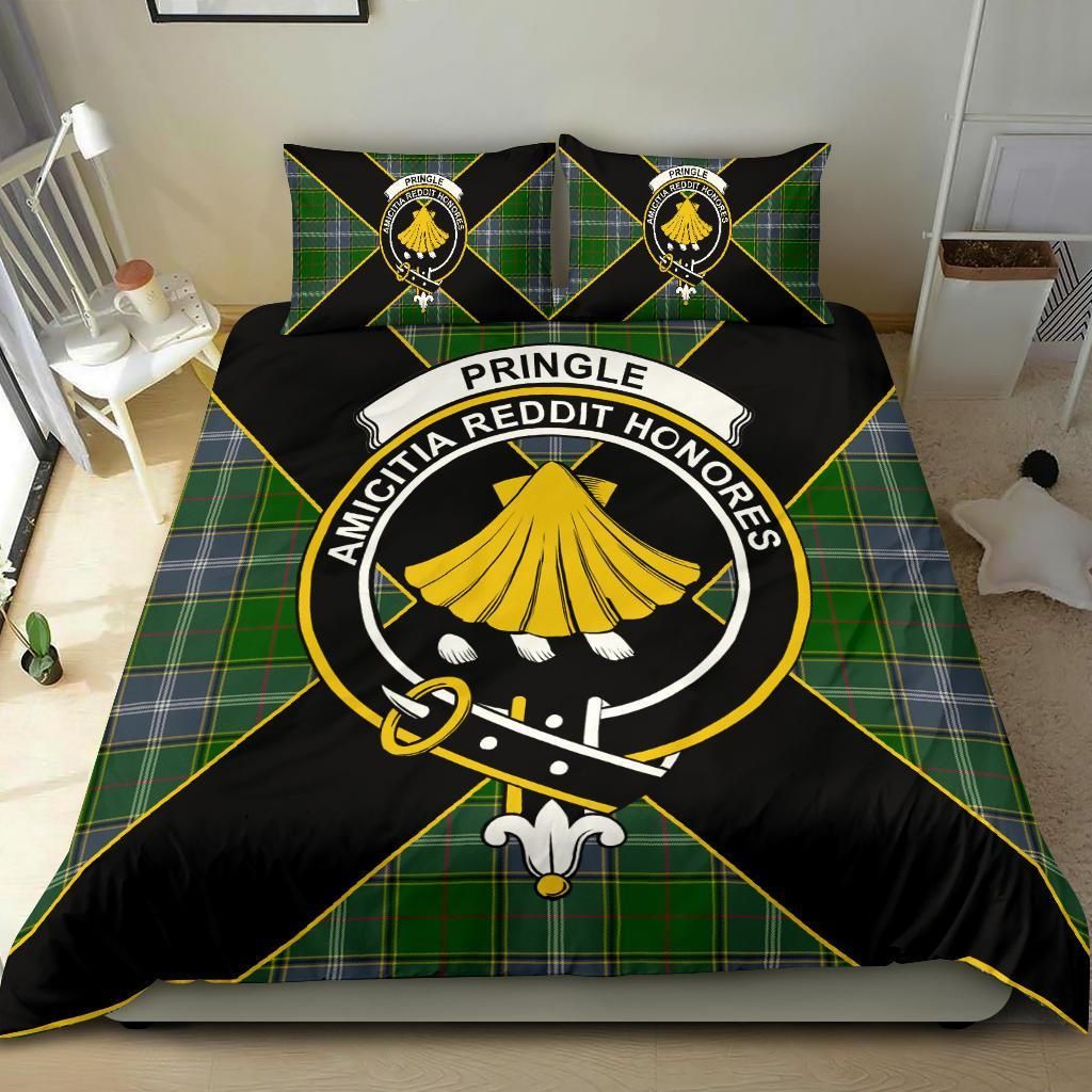 Pringle Clan Bedding Set, Scottish Tartan Pringle Clan Bedding Set Luxury Style