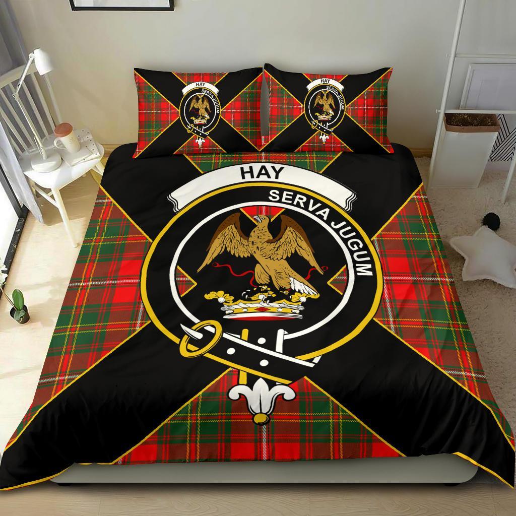 Hay Clan Bedding Set, Scottish Tartan Hay Clan Bedding Set Luxury Style
