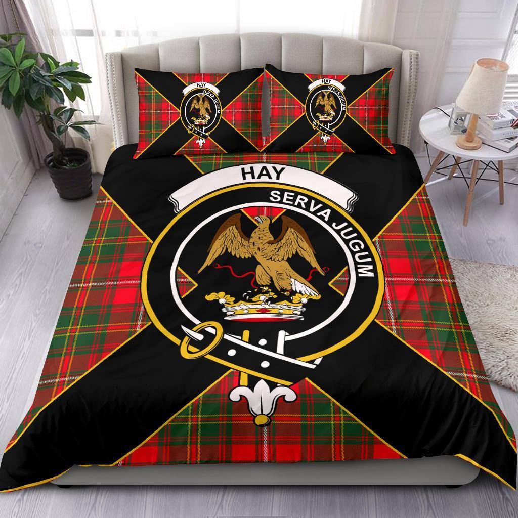 Hay Clan Bedding Set, Scottish Tartan Hay Clan Bedding Set Luxury Style