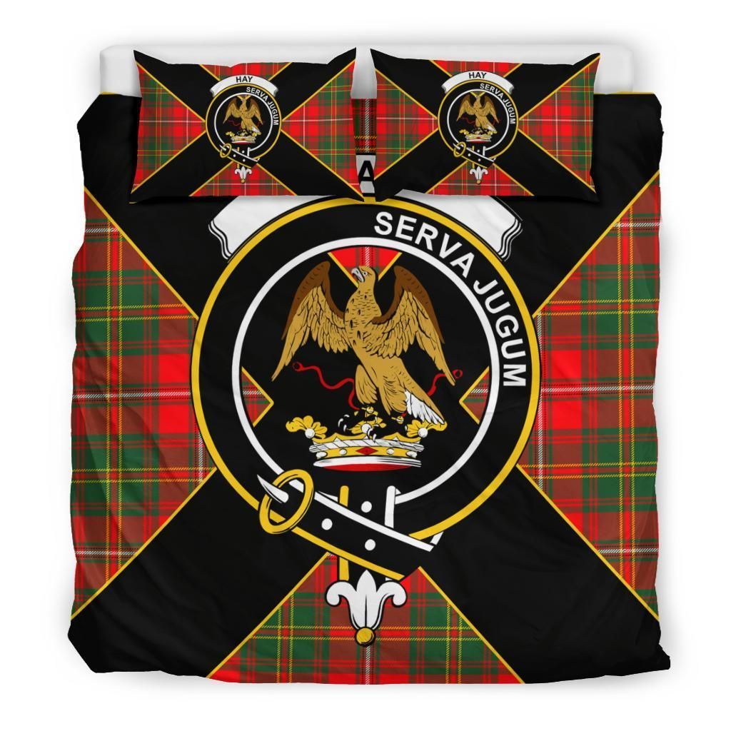 Hay Clan Bedding Set, Scottish Tartan Hay Clan Bedding Set Luxury Style