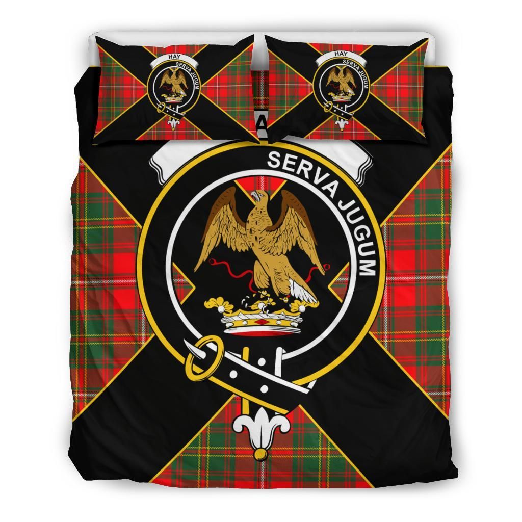 Hay Clan Bedding Set, Scottish Tartan Hay Clan Bedding Set Luxury Style