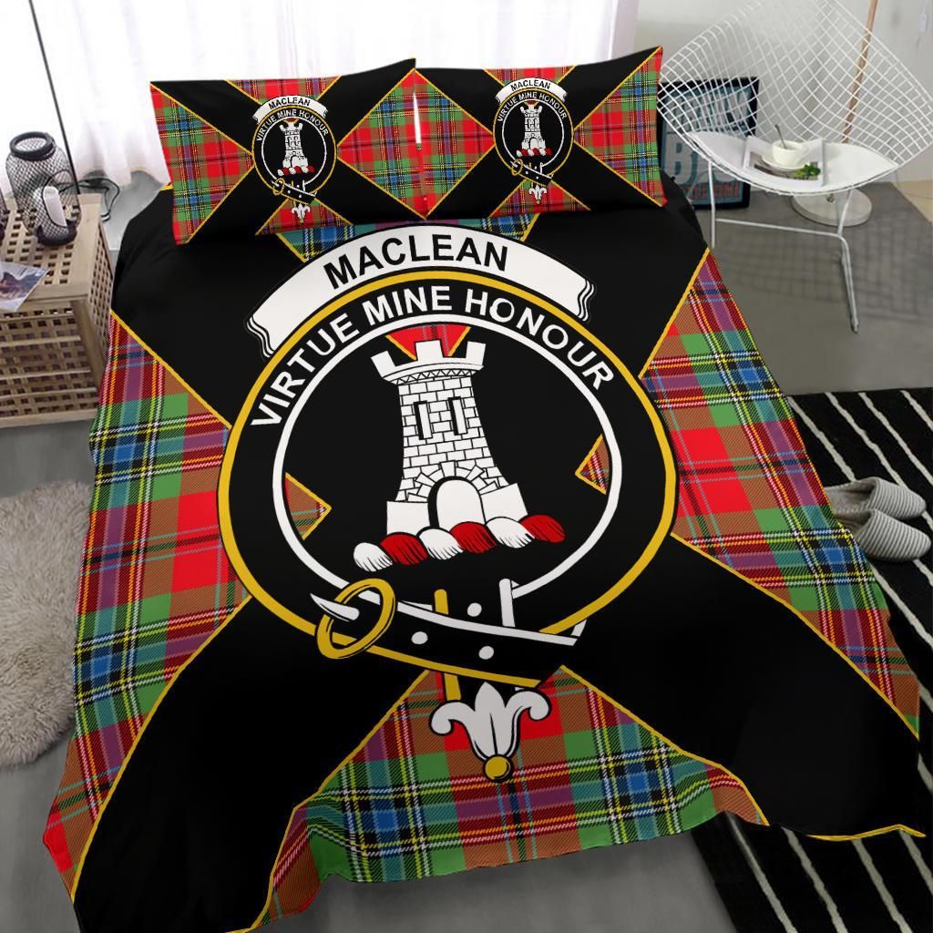 MacLean Clan Bedding Set, Scottish Tartan MacLean Clan Bedding Set Luxury Style