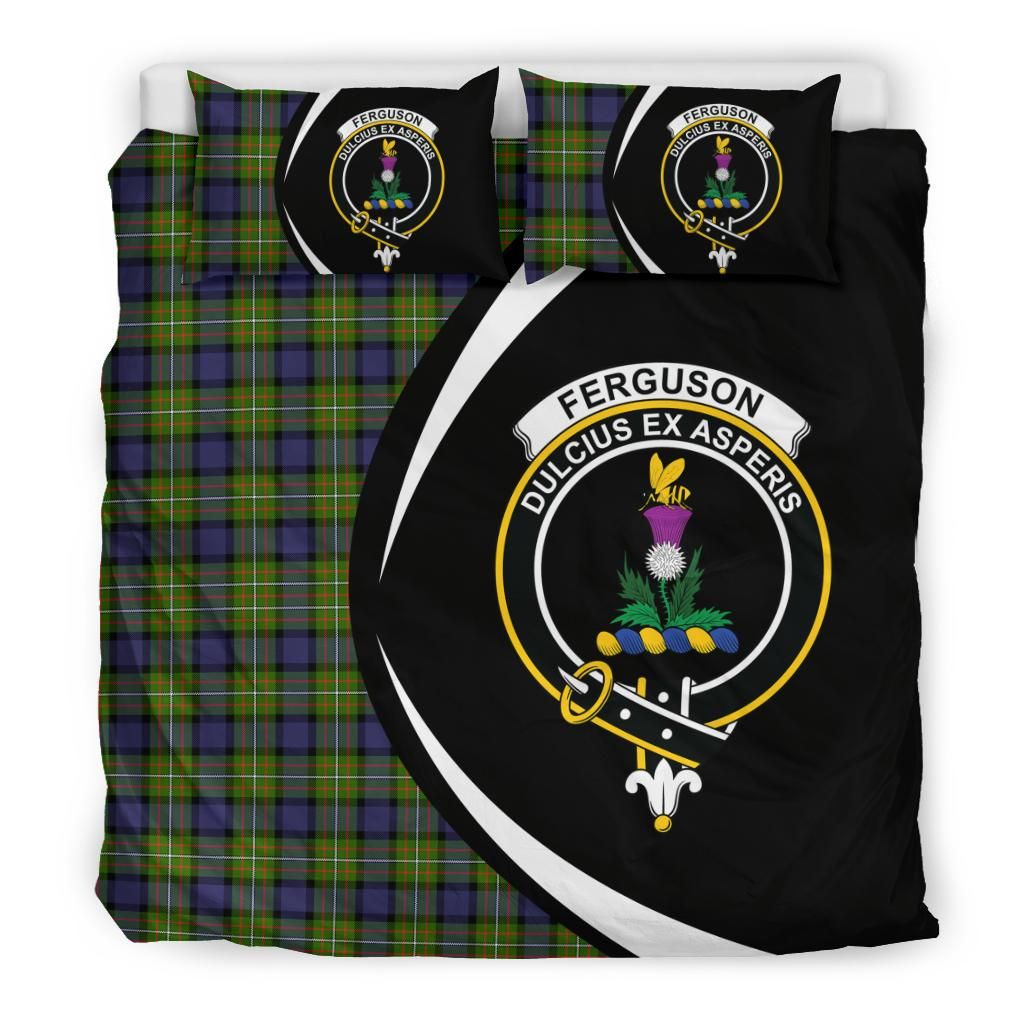 Fergusson Modern Clan Bedding Set, Scottish Tartan Fergusson Modern Clan Bedding Set Circle Style