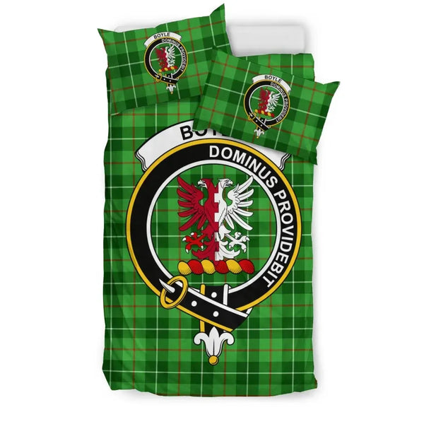 Boyle Clan Bedding Set, Scottish Tartan Boyle Clan Bedding Set Crest Style