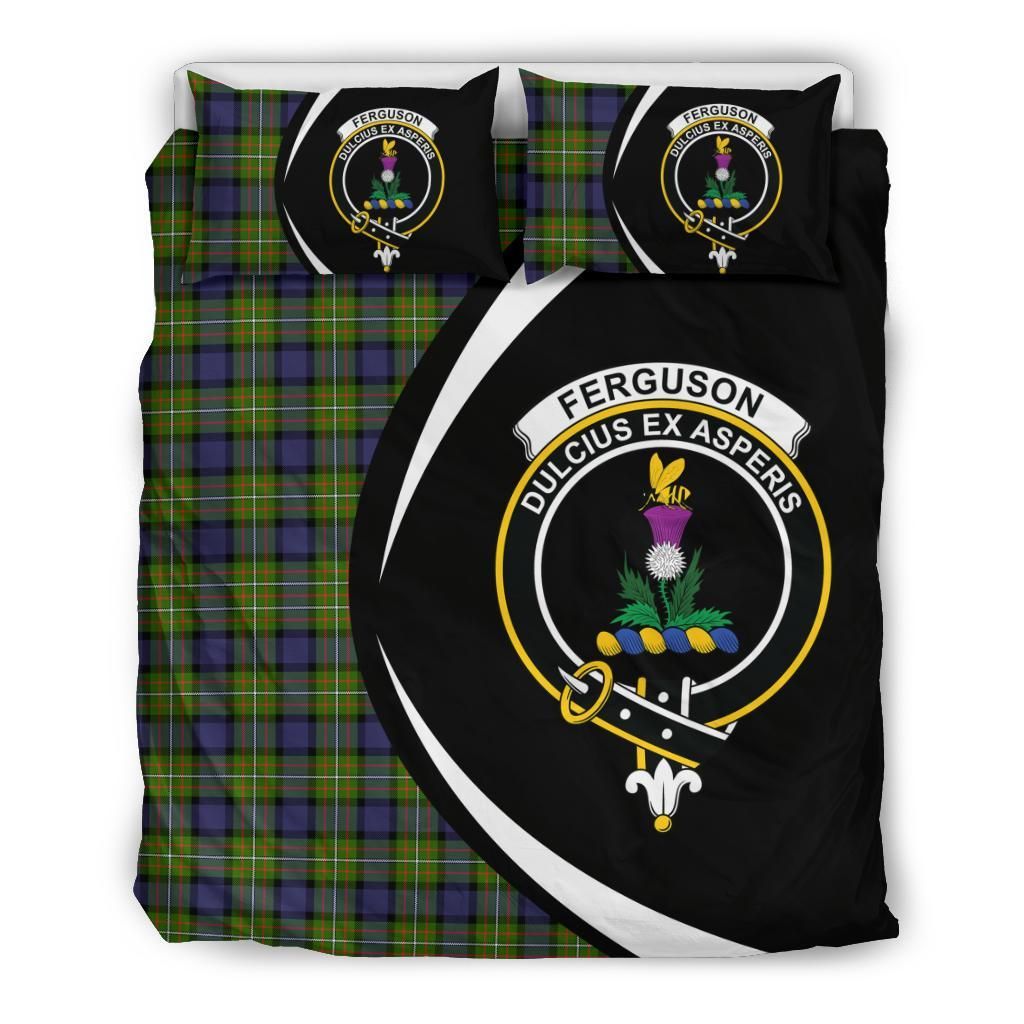 Fergusson Modern Clan Bedding Set, Scottish Tartan Fergusson Modern Clan Bedding Set Circle Style