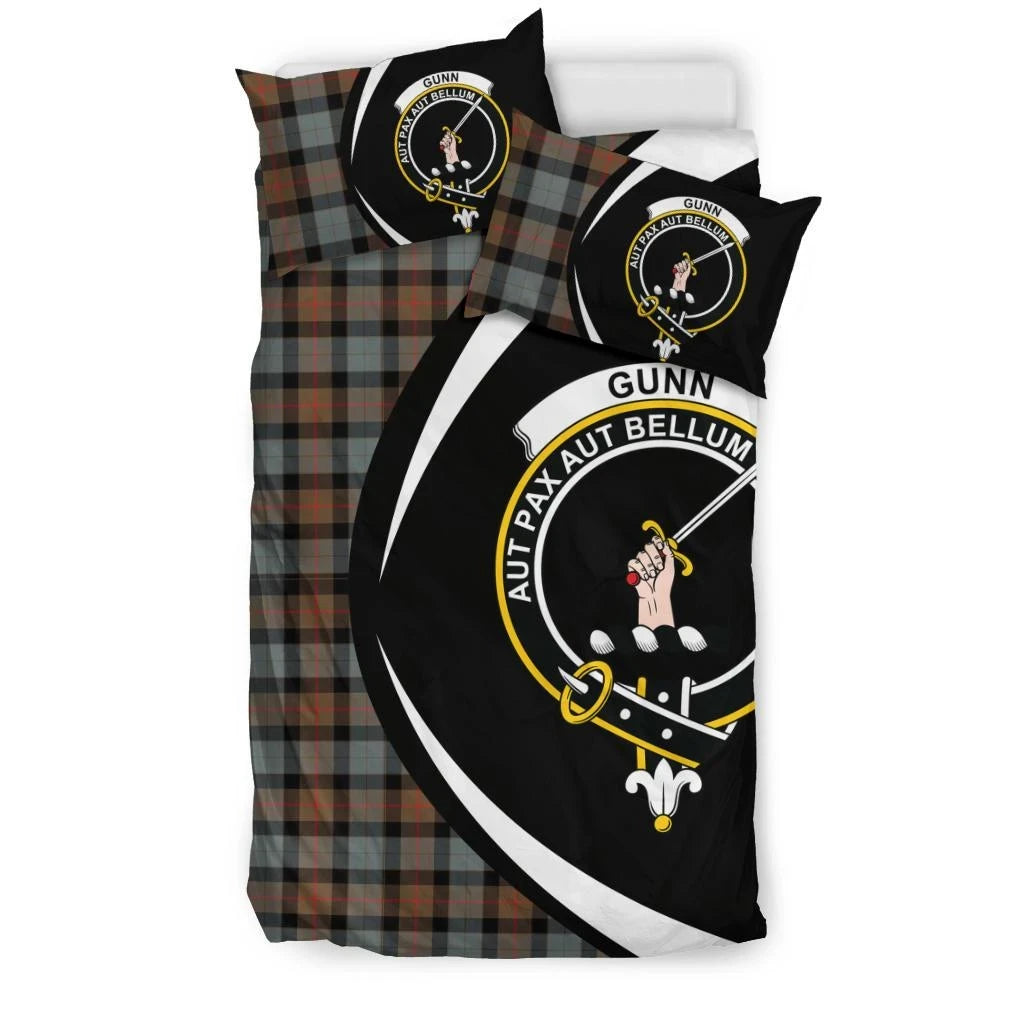 Gunn Weathered Clan Bedding Set, Scottish Tartan Gunn Weathered Clan Bedding Set Circle Style