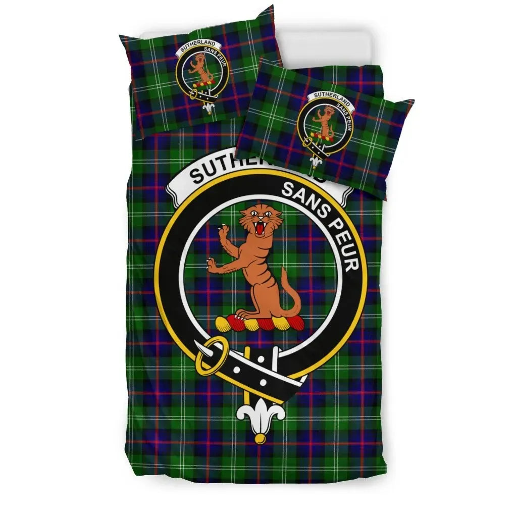 Sutherland I Clan Bedding Set, Scottish Tartan Sutherland I Clan Bedding Set Crest Style