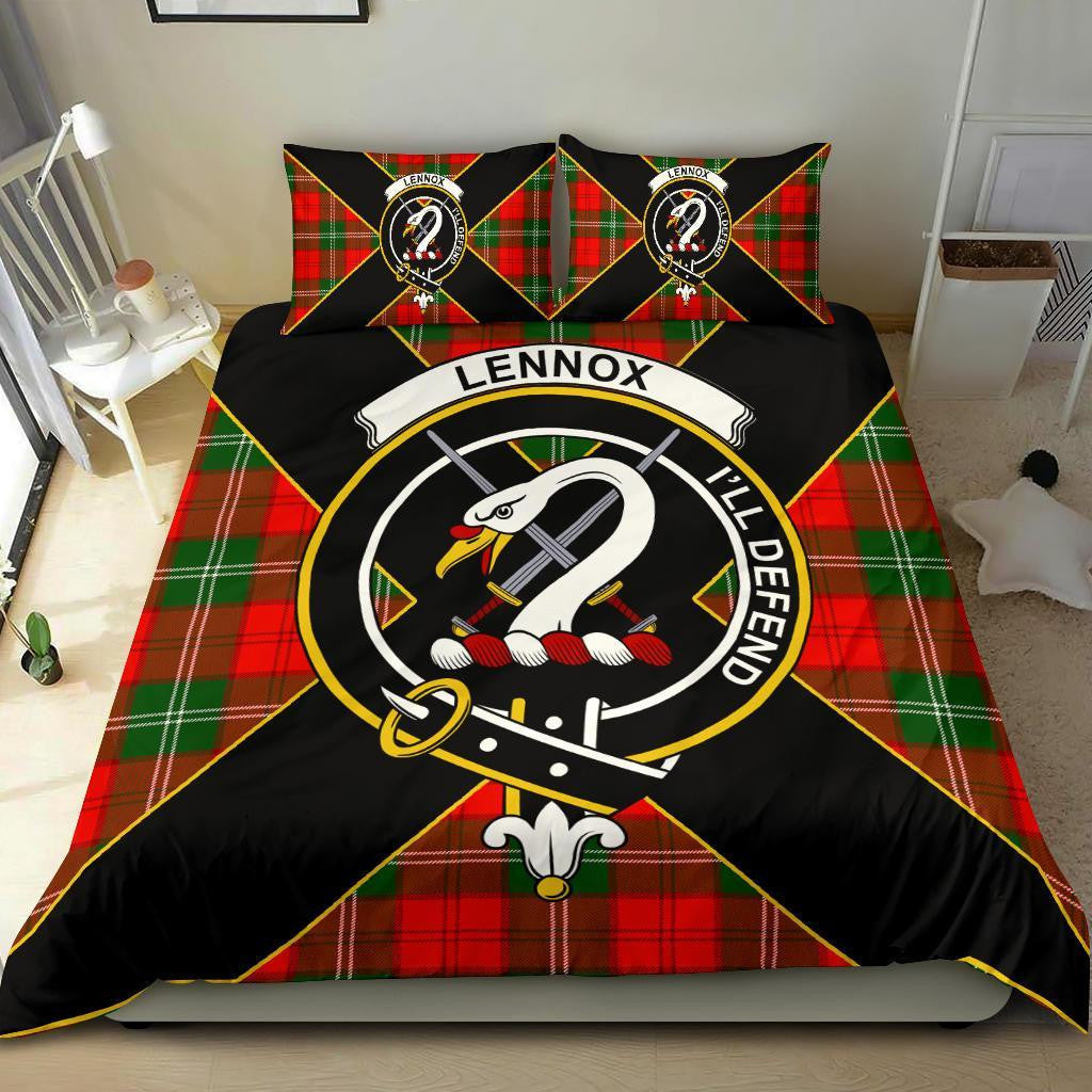 Lennox Clan Bedding Set, Scottish Tartan Lennox Clan Bedding Set Luxury Style