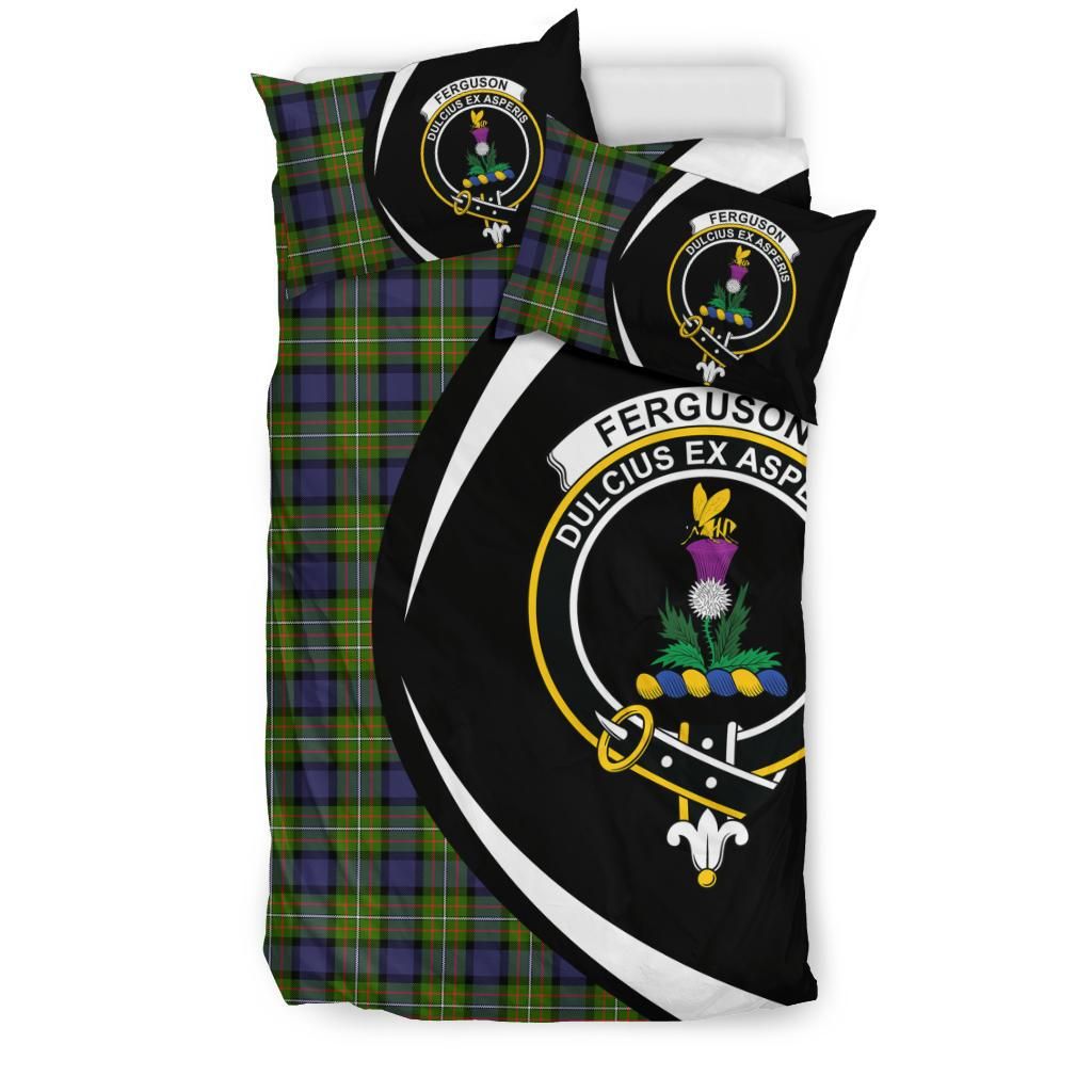 Fergusson Modern Clan Bedding Set, Scottish Tartan Fergusson Modern Clan Bedding Set Circle Style