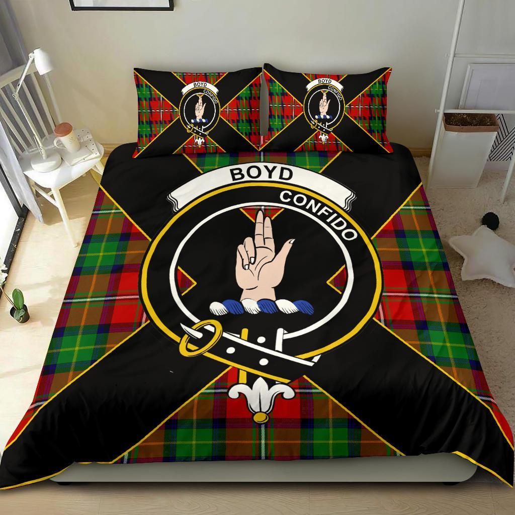 Boyd Clan Bedding Set, Scottish Tartan Boyd Clan Bedding Set Luxury Style