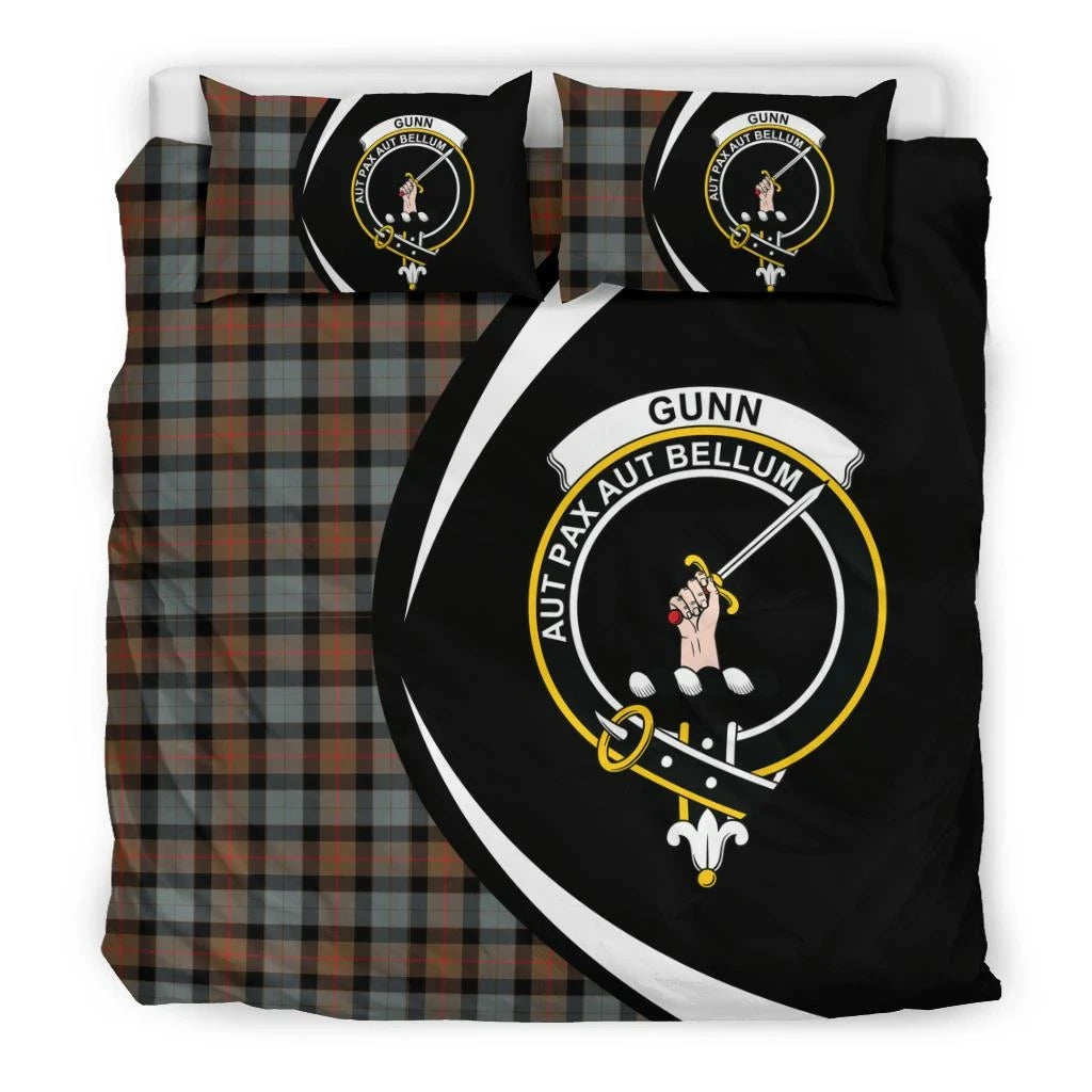 Gunn Weathered Clan Bedding Set, Scottish Tartan Gunn Weathered Clan Bedding Set Circle Style