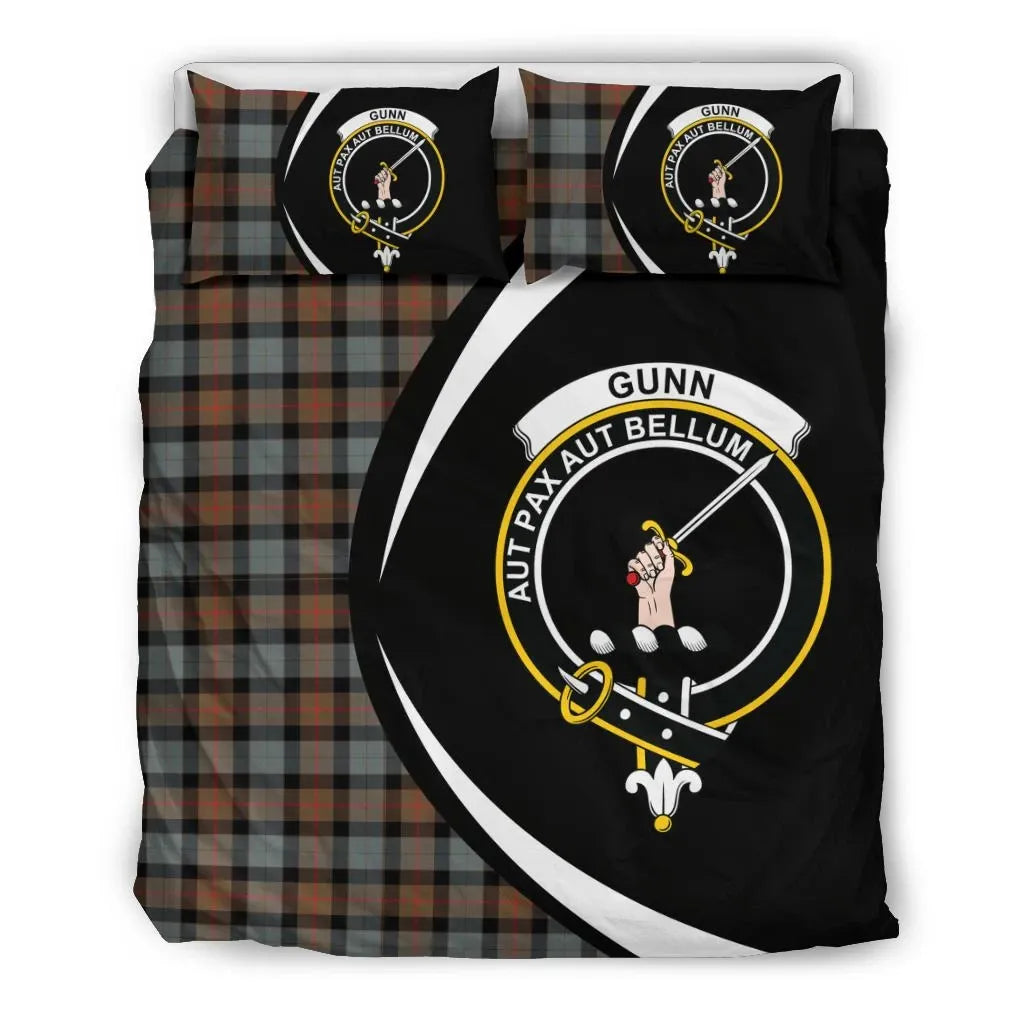 Gunn Weathered Clan Bedding Set, Scottish Tartan Gunn Weathered Clan Bedding Set Circle Style