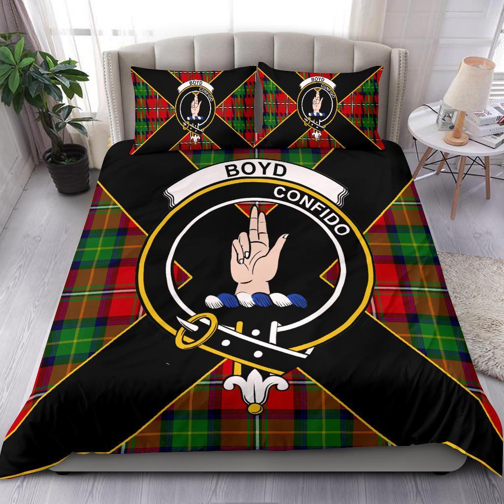 Boyd Clan Bedding Set, Scottish Tartan Boyd Clan Bedding Set Luxury Style