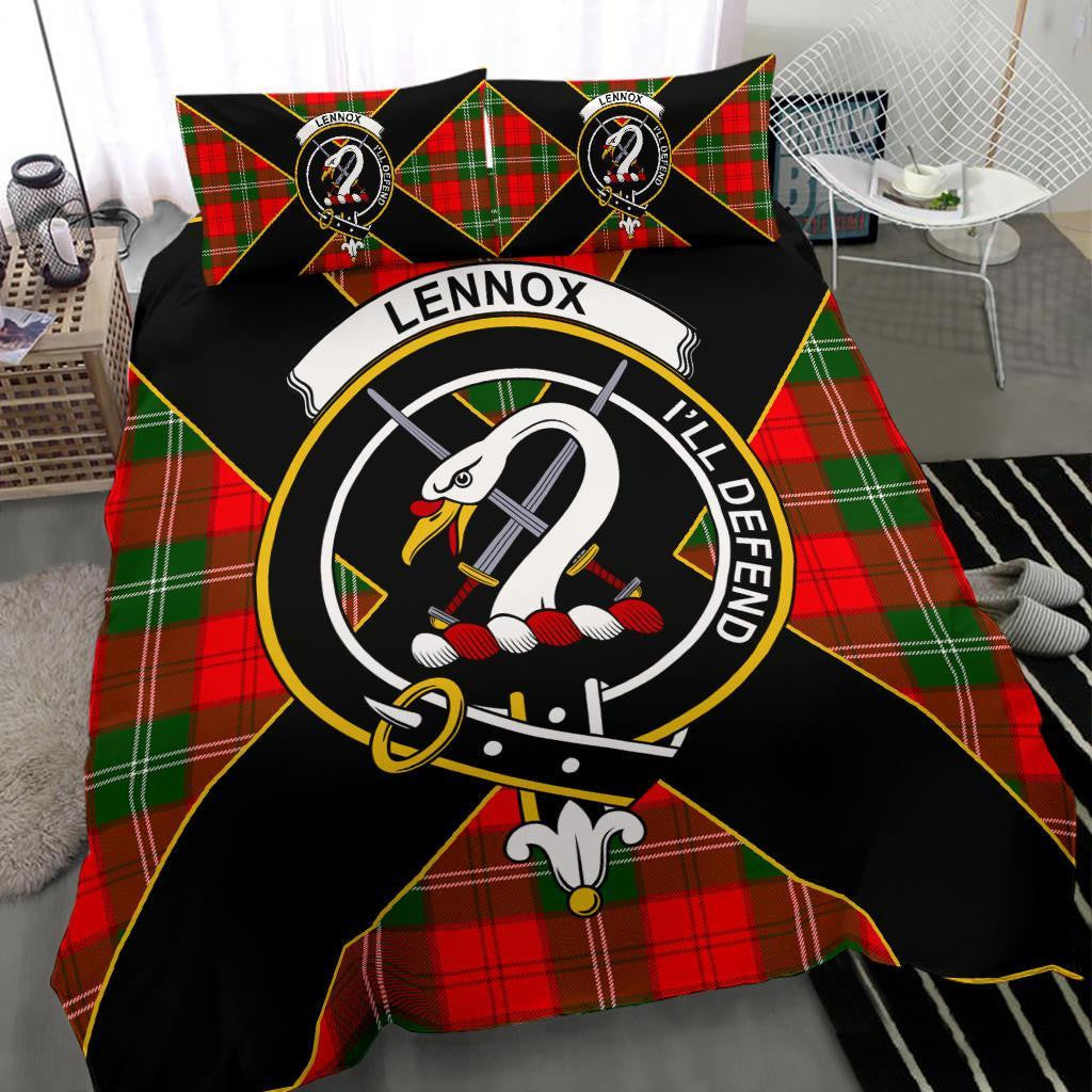 Lennox Clan Bedding Set, Scottish Tartan Lennox Clan Bedding Set Luxury Style