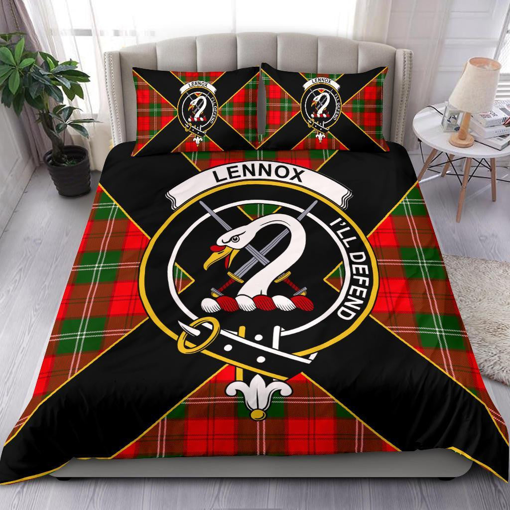 Lennox Clan Bedding Set, Scottish Tartan Lennox Clan Bedding Set Luxury Style