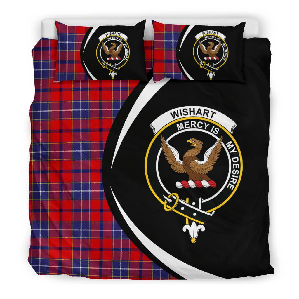 Wishart Dress Clan Bedding Set, Scottish Tartan Wishart Dress Clan Bedding Set Circle Style