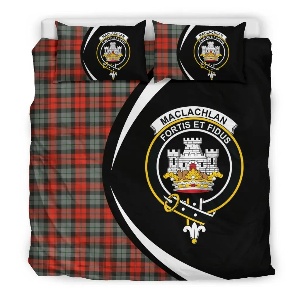 Maclachlan Weathered Clan Bedding Set, Scottish Tartan Maclachlan Weathered Clan Bedding Set Circle Style
