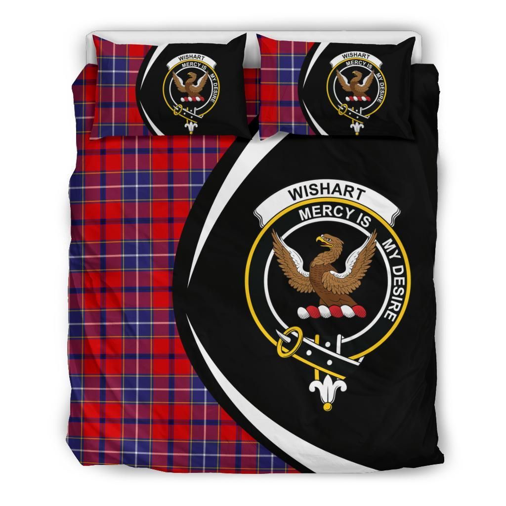Wishart Dress Clan Bedding Set, Scottish Tartan Wishart Dress Clan Bedding Set Circle Style