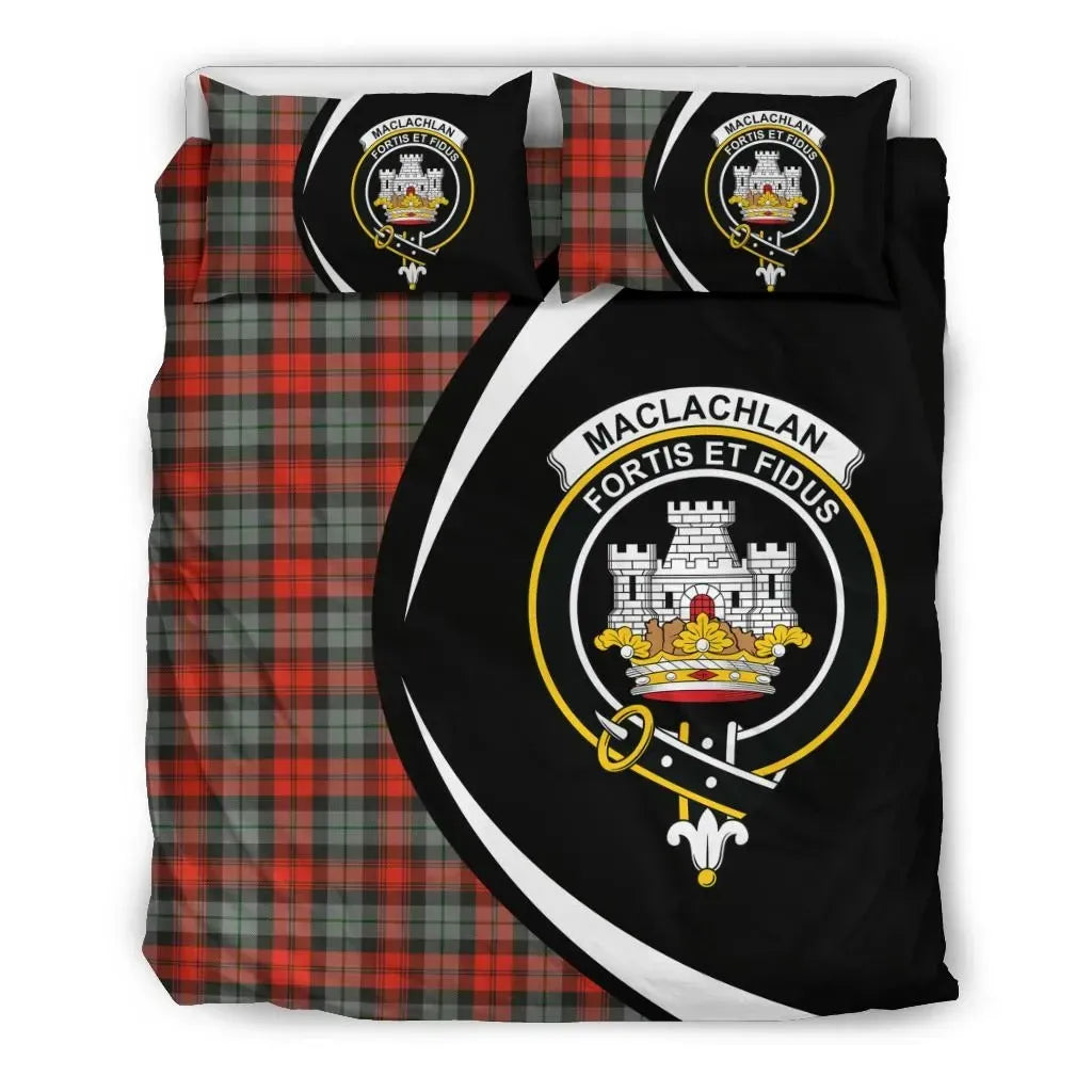 Maclachlan Weathered Clan Bedding Set, Scottish Tartan Maclachlan Weathered Clan Bedding Set Circle Style