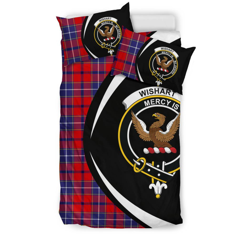 Wishart Dress Clan Bedding Set, Scottish Tartan Wishart Dress Clan Bedding Set Circle Style
