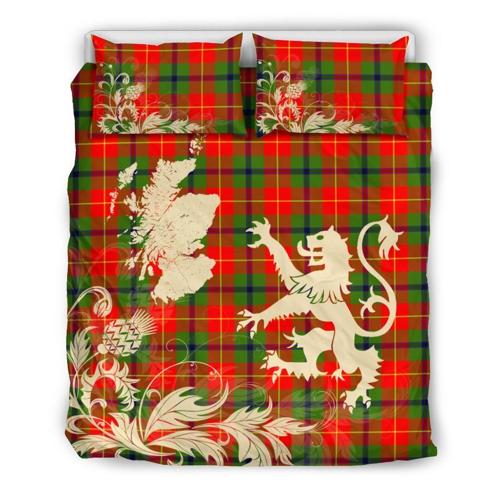 Turnbull Dress Clan Bedding Set, Scottish Tartan Turnbull Dress Clan Bedding Set Scotland Lion & Thistle Map Style
