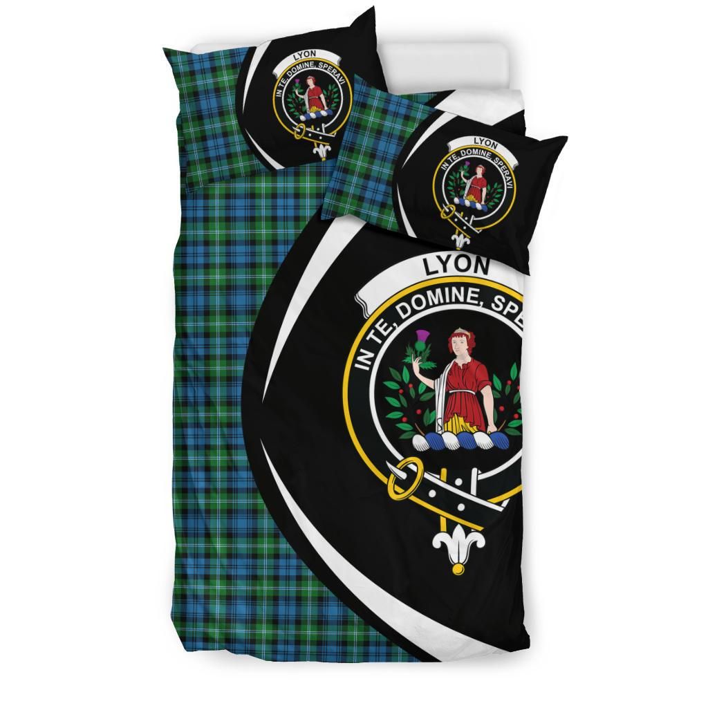 Lyon Clan Clan Bedding Set, Scottish Tartan Lyon Clan Clan Bedding Set Circle Style