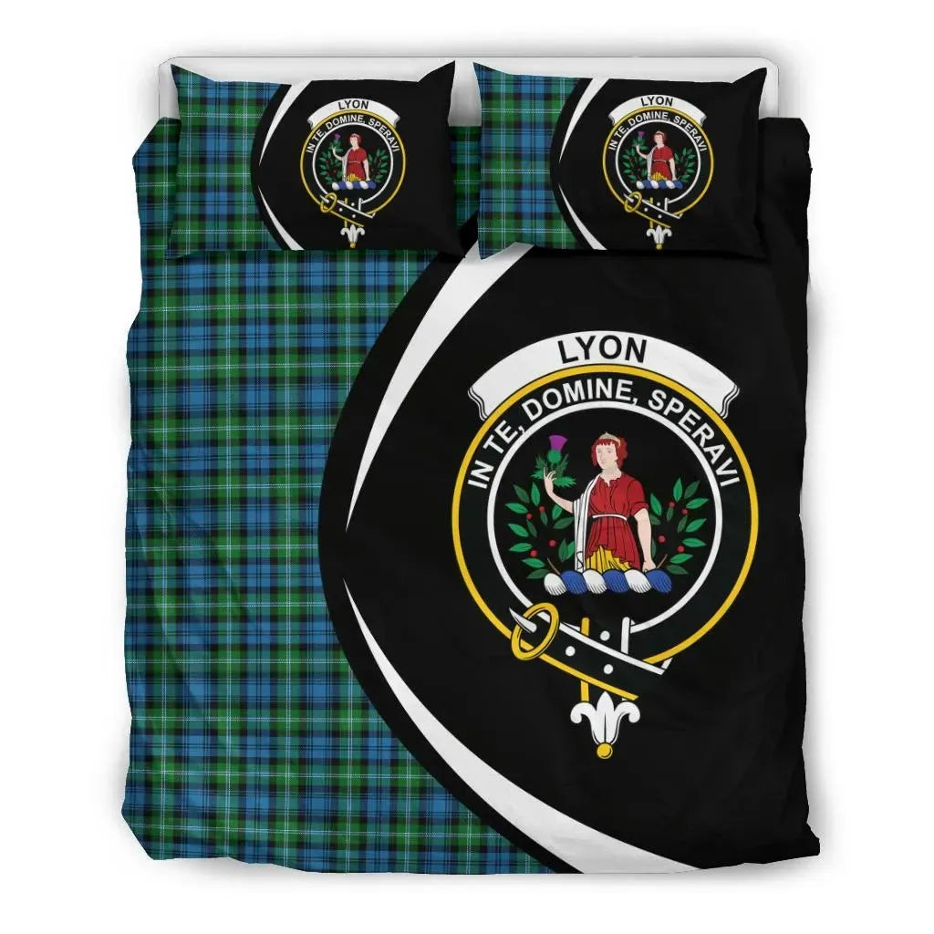 Lyon Clan Clan Bedding Set, Scottish Tartan Lyon Clan Clan Bedding Set Circle Style