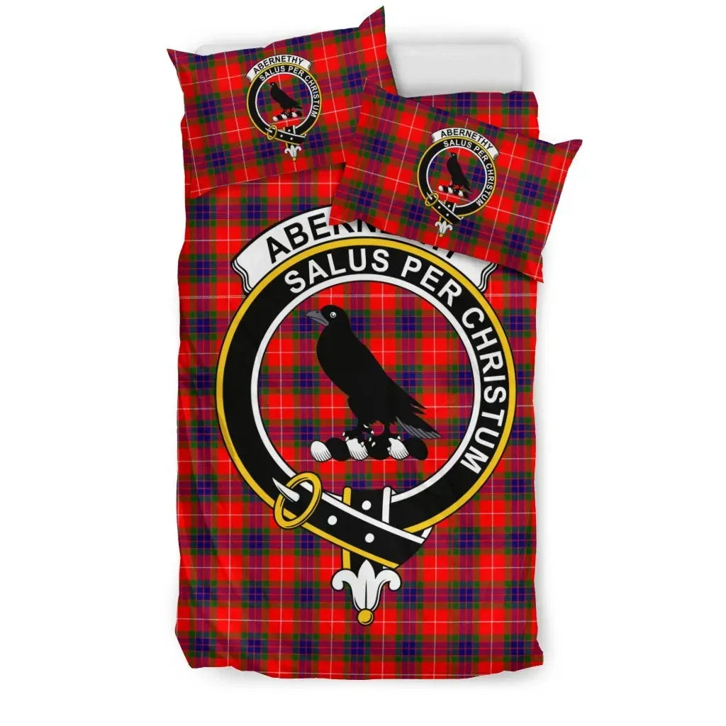 Abernethy Clan Bedding Set, Scottish Tartan Abernethy Clan Bedding Set Crest Style