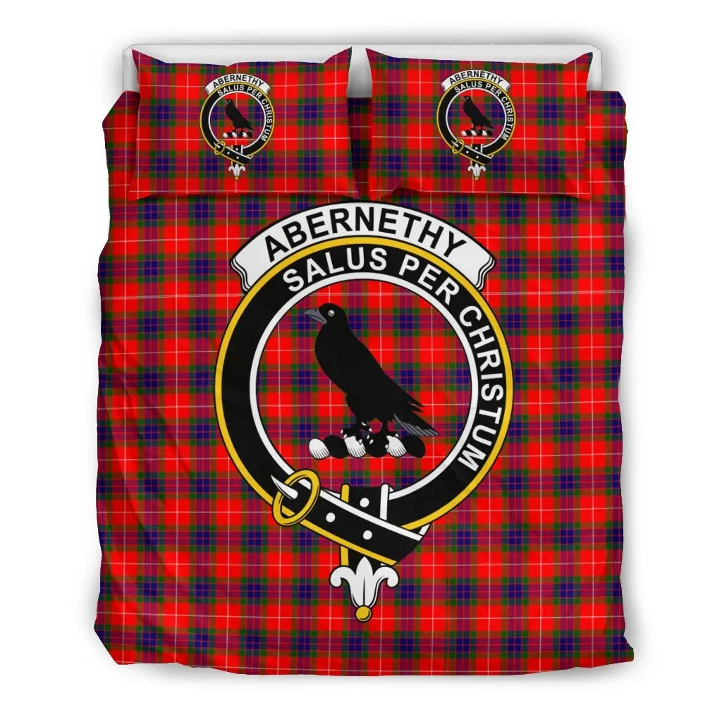Abernethy Clan Bedding Set, Scottish Tartan Abernethy Clan Bedding Set Crest Style