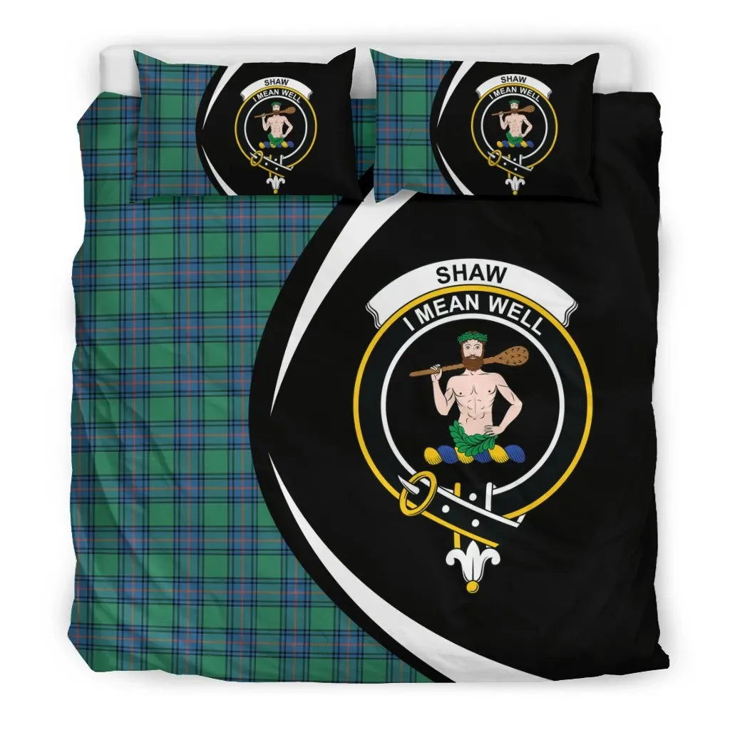 Shaw Ancient Clan Bedding Set, Scottish Tartan Shaw Ancient Clan Bedding Set Circle Style