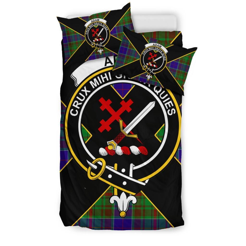 Adam Clan Bedding Set, Scottish Tartan Adam Clan Bedding Set Luxury Style