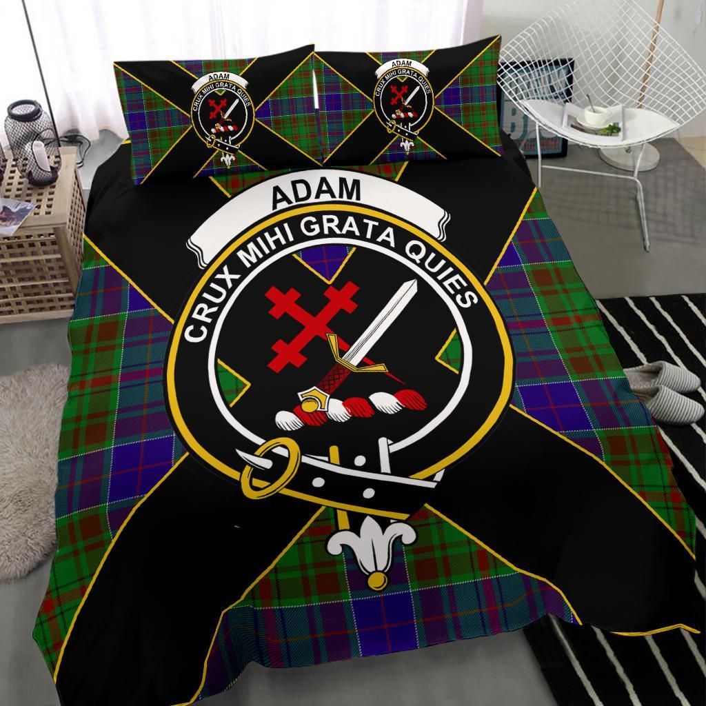 Adam Clan Bedding Set, Scottish Tartan Adam Clan Bedding Set Luxury Style