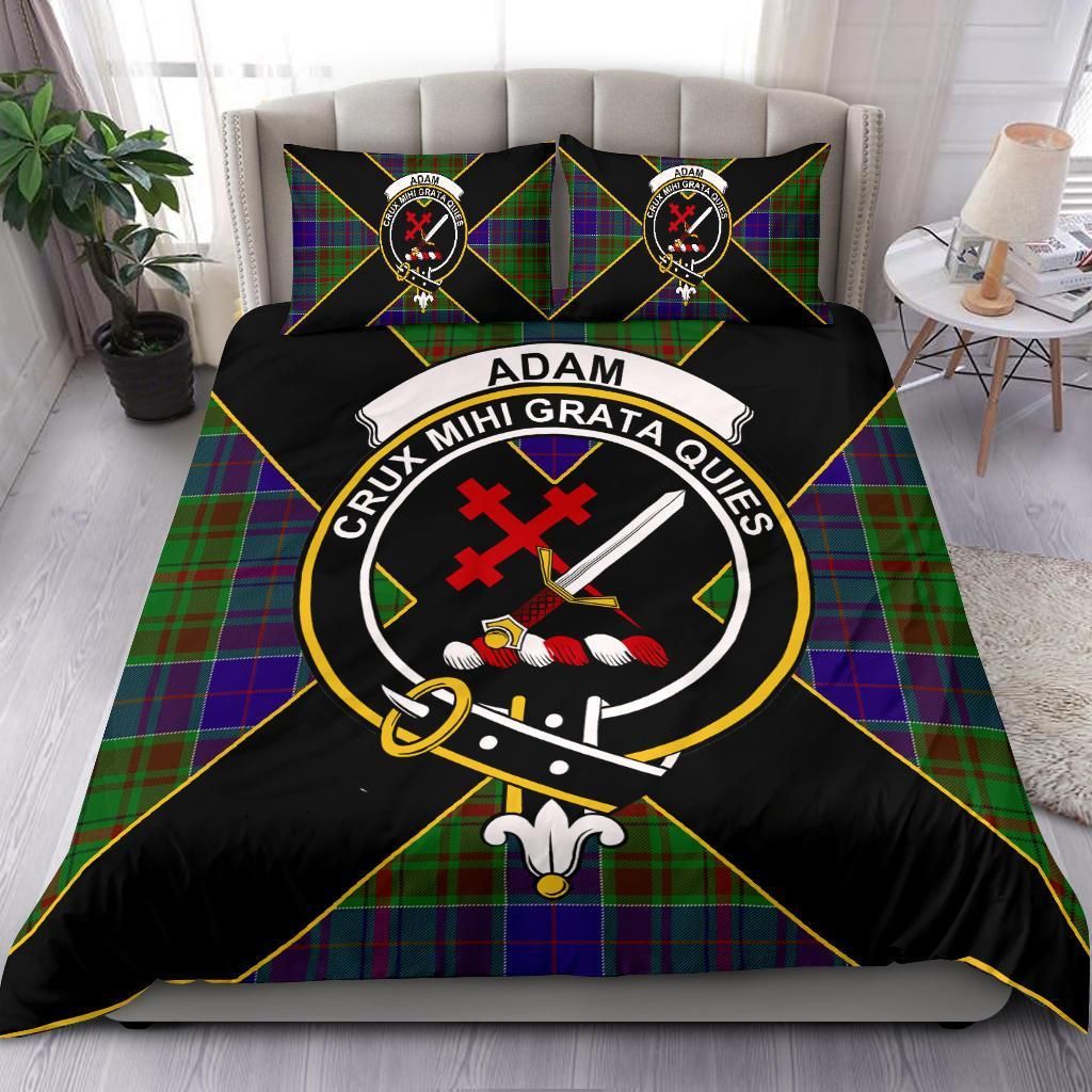 Adam Clan Bedding Set, Scottish Tartan Adam Clan Bedding Set Luxury Style