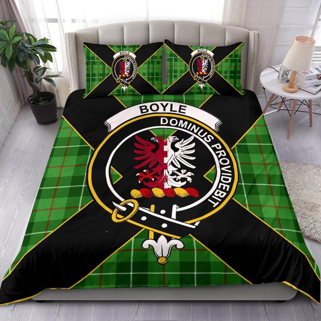 Boyle Clan Bedding Set, Scottish Tartan Boyle Clan Bedding Set Luxury Style