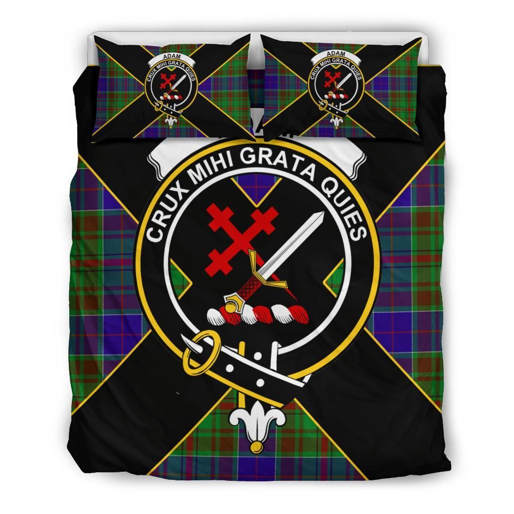 Adam Clan Bedding Set, Scottish Tartan Adam Clan Bedding Set Luxury Style